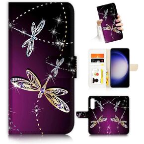 for Samsung S23+, Samsung Galaxy S23 Plus, Art Designed Flip Wallet Style Cover Case Flower Butterfly Painting Full Body Protection AD003 (#24885 Butterfly s23p)