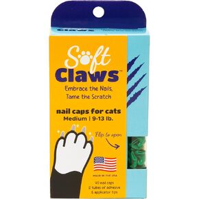 Feline Soft Claws Cat Nail Caps Take-Home Kit, Medium, Green