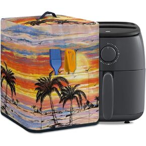 GLENLCWE Hawaiian Starfish on Beach Air Fryer Dust Cover,Electric Pressure Cooker Cover,Kitchen Small Appliance Covers Protector with Storage Pockets and Handle,Washable&Dust Proof