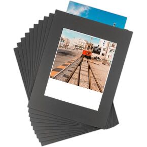 Golden State Art, Pack of 10 Black 11x14 Slip-in Pre-Adhesive Photo Mat for 8x10 Picture with Backing Board pre-Assembled, Includes 10 Clear Bags