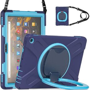 All-New Fire HD 10 & Fire HD 10 Plus Tablet case for Kids(2021 Release,11th Generation),Heavy Sturdy Shockproof Kids Case,Rotating Stand/Carrying Strap, Colourful Pink in Saudi Arabia