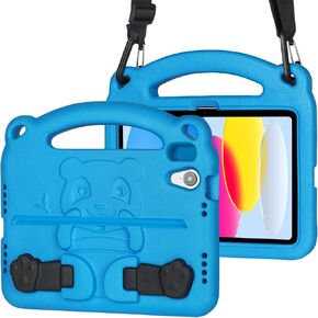 Kids Case for iPad 10th Generation 2022, iPad 10 Case, Shockproof Lightweight Kids Case for iPad 10th Generation 10.9 Inch, with Shoulder Strap & Pen Holder (Pink)