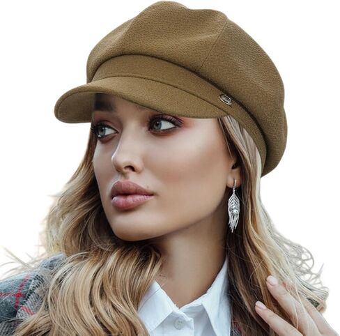 Women Wool Newsboy Hats Cabbie Hat Beret Paperboy Tweed Baker Boy Cap in Saudi Arabia
