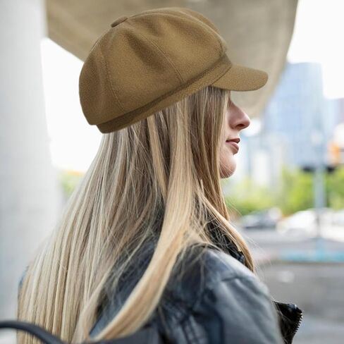 Women Wool Newsboy Hats Cabbie Hat Beret Paperboy Tweed Baker Boy Cap in Saudi Arabia