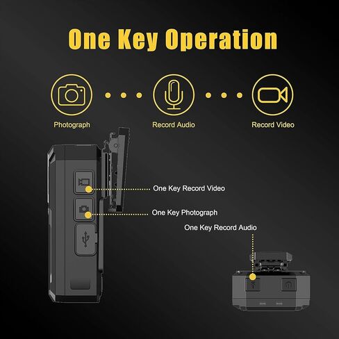 Aolbea 1440P QHD Police Body Camera Built-in 64GB Record Video Audio Picture 2.0" LCD Infrared Night Vision,3300 mAh Battery Waterproof Shockproof Lightweight Data-encrypt for Law Enforcement Record in Saudi Arabia