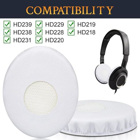 SOULWIT Earpads Replacement for Sennheiser HD239 HD238 HD231 HD229 HD228 HD220 HD219 HD218 Headphones, Ear Pads Cushions with Softer Leather, Noise Isolation Foam - Black in Saudi Arabia