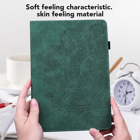 Case for Kindle Fire HD 10 & 10 Plus Tablet (13th/11th Generation, 2023/2021 Release) 10.1",PU Leather Folio Stand Embossed Flower Cover with Card Slots for Fire Tablet HD 10 2023 - Brown in Saudi Arabia