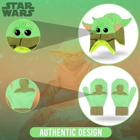 Star Wars Baby Yoda Kid’s Winter Hat Scarf and Snow Gloves for Boys and Toddlers 3 Pc. Set Warm Pom-Pom Beanie with Gift Box in Kuwait