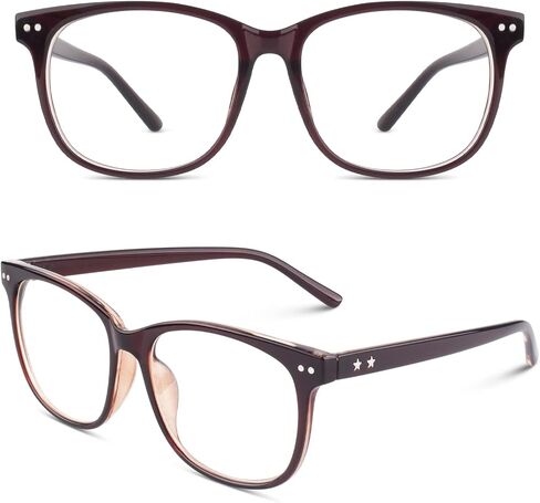Happy Store CN81 Large Oversized Bold Frame UV 400 Clear Lens Horn Rimmed Glasses in Kuwait
