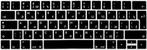 English Language Silicone Keyboard Cover for MacBook Pro 13 15 inch 2019 2018 2017 and 2016 with Touch Bar and Touch ID Model:A2159 A1989 A1706 / A1990 A1707,European Version in Kuwait