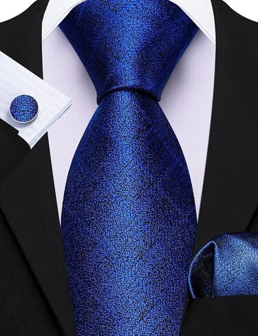 Barry.Wang Men Paisley Tie Set with Pocket Square Cufflink Silk Woven Necktie Formal Wedding Party 6PCS in Saudi Arabia