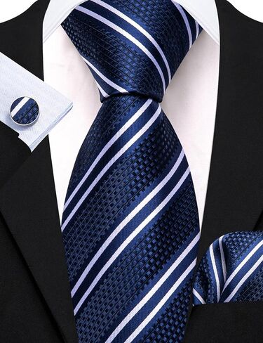 Barry.Wang Men Paisley Tie Set with Pocket Square Cufflink Silk Woven Necktie Formal Wedding Party 6PCS in Saudi Arabia