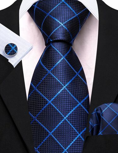 Barry.Wang Men Paisley Tie Set with Pocket Square Cufflink Silk Woven Necktie Formal Wedding Party 6PCS in Saudi Arabia