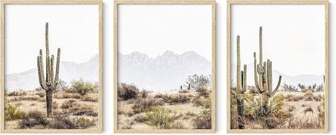 HAUS AND HUES Mountain Wall Art - مجموعة ملصقات فنية جبلية زرقاء مكونة من 3، ملصقات طبيعية وديكور جداري فني للمناظر الطبيعية، فن حائط تجريدي أزرق، فن حائط أزرق لغرفة المعيشة (12 × 16، غير مؤطر) in Kuwait