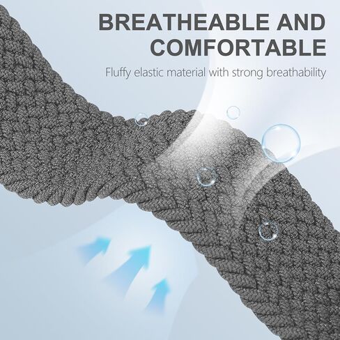 One Click No Gap Stretchy Nylon/Braided Bands Compatible with Samsung Galaxy Watch 7/6/5/4/FE 40mm 44mm/ Watch 5 Pro 45mm/ Watch 6/4 Classic 43mm 47mm 42mm 46mm,20mm Soft Nylon Sport Wristband(2 pack) in Saudi Arabia