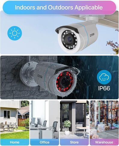 ZOSI 3K Lite Wired Security Camera System, 8 X 1080p Bullet Cameras, NO HDD | AI Human/Vehicle Detection, 5MP Lite H.265+ 8 Channel Surveillance DVR, IP66 Weatherproof CCTV Camera, 80ft Night Vision in Saudi Arabia