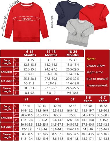 Cooraby 3 Pack Baby and Toddler Boys Crewneck Sweatshirts Kids Solid Cotton Pullover Hoodie Long Sleeve T-Shirts Tops in Kuwait