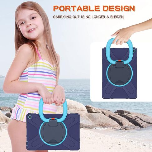 All-New Fire HD 10 & Fire HD 10 Plus Tablet case for Kids(2021 Release,11th Generation),Heavy Sturdy Shockproof Kids Case,Rotating Stand/Carrying Strap, Colourful Pink in Kuwait