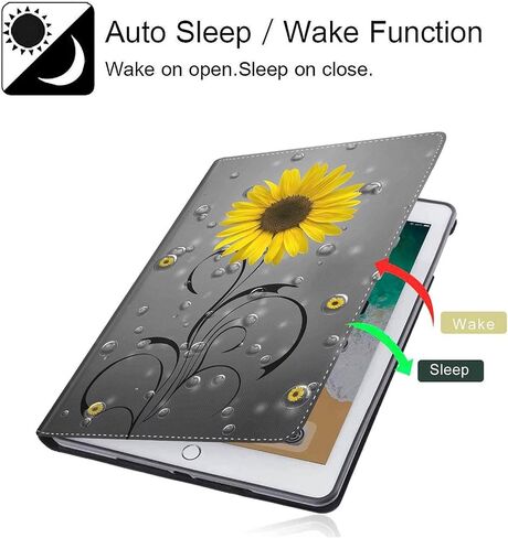 Case for iPad 9th / 8th / 7th Generation (2021/2020/2019) 10.2 inch/iPad Air 10.5" 2019 / iPad Pro 10.5",Leather Smart Cover with Auto Wake/Sleep, Cowhide Brown Black Cow in Kuwait