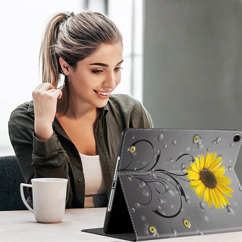 Case for iPad 9th / 8th / 7th Generation (2021/2020/2019) 10.2 inch/iPad Air 10.5" 2019 / iPad Pro 10.5",Leather Smart Cover with Auto Wake/Sleep, Cowhide Brown Black Cow in Kuwait