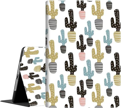 Case for iPad 9th / 8th / 7th Generation (2021/2020/2019) 10.2 inch/iPad Air 10.5" 2019 / iPad Pro 10.5",Leather Smart Cover with Auto Wake/Sleep, Cowhide Brown Black Cow in Kuwait