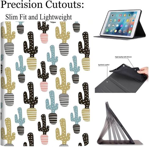 Case for iPad 9th / 8th / 7th Generation (2021/2020/2019) 10.2 inch/iPad Air 10.5" 2019 / iPad Pro 10.5",Leather Smart Cover with Auto Wake/Sleep, Cowhide Brown Black Cow in Kuwait