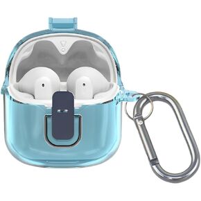 Secure Lock Clear Compatible with JBL Tune Flex Case Cover with Keychain, Soft TPU Shockproof Protective Skin Case for Tune Flex Wireless for Man