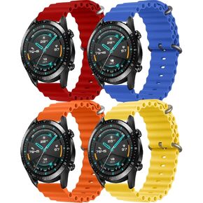 22mm Ocean Band for Samsung Galaxy Watch 3 Band 45mm/Galaxy Watch 46mm/Gear S3 Frontier/Classic,22mm Quick Release Breathable Silicone Sport Strap Wristband Correa for Garmin vivoactive 4/Venu 2