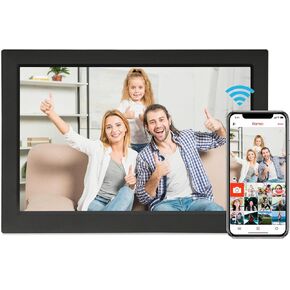 KASTISS 10.1 Inch WiFi Digital Picture Frame, 1920 * 1200 HD IPS Touch Screen Smart Cloud Photo Frame with 16GB Storage, Auto-Rotate, Instant Photo and Video Sharing Via Frameo App(Black)