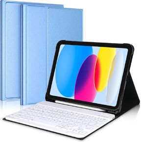 BORIYUAN Touchpad Keyboard Case for iPad 10th Generation 10.9" 2022 - Multi-Touch Trackpad,7 Color Backlit, 360°Rotatable Smart Case with Touchpad Keyboard for iPad 10.9 inch 10th Gen 2022 – Grey