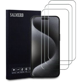 (3 Pack Tempered Glass for iPhone 15 Pro Screen Protector Anti-Scratch Anti-Fingerprint Glass Screen Protectors Zero Bubbles Ultra-clear 99.99% Transparent.…