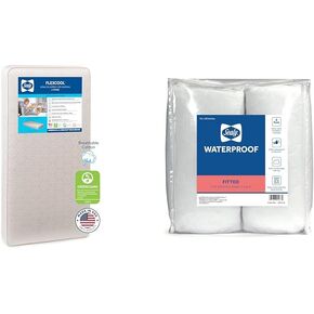 Flex Cool Breathable Hypoallergenic 2-Stage Dual Firm Waterproof Baby Crib Mattress & Toddler Bed Mattress, Cotton Cover, 204 Premium Coils, Air Quality Certified, Made in USA, 52"x28"