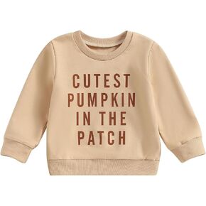 Ayalinggo Toddler Baby Girl Boy Halloween Outfits Pumpkin Crewneck Sweatshirt Pullover Sweater Fall Clothes