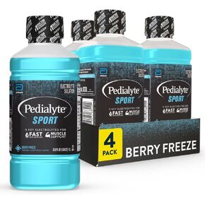 Pedialyte Sport Electrolyte Drink, Fast Hydration with 5 Key Electrolytes for Muscle Support Before, During, & After Exercise, Fruit Punch, 1 Liter