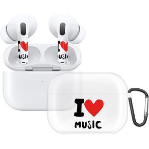 RockMax for Air Pod Pro Case, Clear Case with Black Keychain and Vinyl Skin, Paw Prints AirPods 2 Decal Stickers, Excellent Gift for Youth and Parents