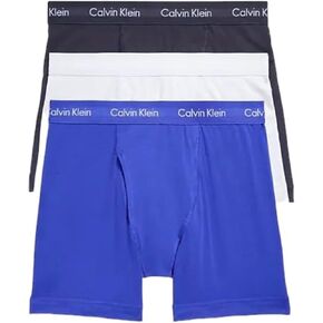 Calvin Klein Men's Cotton Stretch 3-Pack Boxer Brief, Grey Heather, Silver Birch, Raspberry Blush, Medium in Saudi Arabia