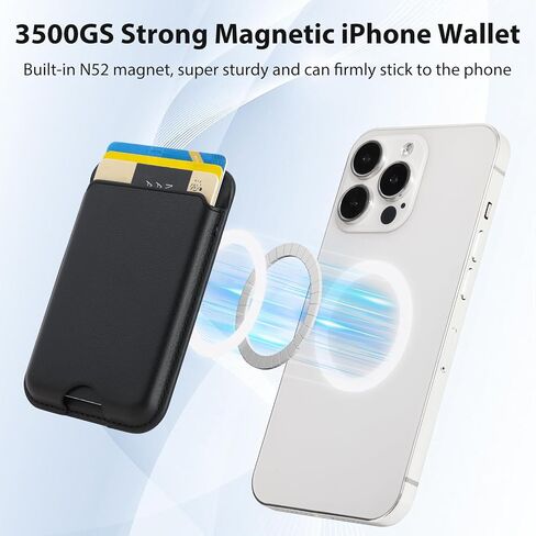 Magnetic Wallet Compatible with Apple Magsafe,2Pack Mag Safe Card Holder for iPhone 15/14/13/12 Pro/Max/Plus/Case,Vegan Leather RFID Phone Wallet Fits 4 Cards - White+Pink in Saudi Arabia