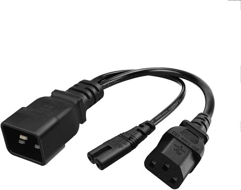 0.32M/1FT C20 to C13 up Bend Elbow Design Y Splitter Power Plug Cable，PDU/UPS Plug C20 to Dual C13 Power Adapter Conversion Cable in Kuwait