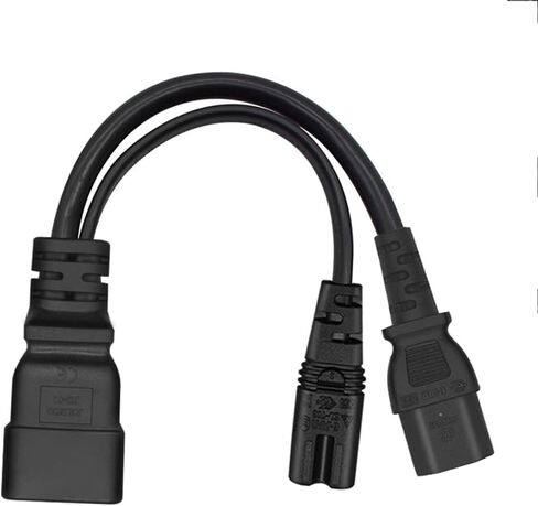 0.32M/1FT C20 to C13 up Bend Elbow Design Y Splitter Power Plug Cable，PDU/UPS Plug C20 to Dual C13 Power Adapter Conversion Cable in Kuwait