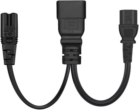 0.32M/1FT C20 to C13 up Bend Elbow Design Y Splitter Power Plug Cable，PDU/UPS Plug C20 to Dual C13 Power Adapter Conversion Cable in Kuwait