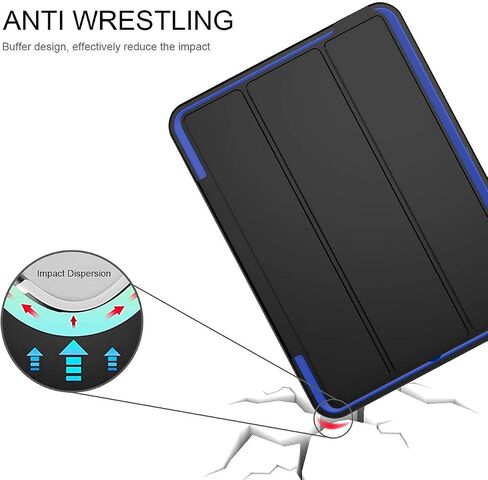 DUNNO iPad 9.7 Inch Case 2017/2018, iPad 6th/5th Generation Case, Three Layer Heavy Duty Full Protection Smart Case with Detachable Screen Cover/Stand for iPad 9.7 Released in 2018/2017 (Black) in Saudi Arabia