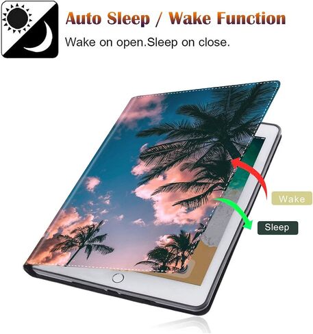 حافظة لجهاز iPad 10.2/10.5، مع حامل كوستر قابل للتعديل، غطاء ذكي للإيقاظ والنوم التلقائي لجهاز iPad 9th / 8th / 7th Generation (2021/2020/2019) 10.2 بوصة/iPad Air 10.5" 2019 - عباد الشمس والكسلان (حقيبة القلم) in Kuwait