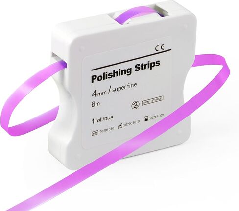 Dental Polishing Strips, Teeth Abrasive & Finishing Strips 4mm x 6M, Inter-Dental Oral Care Cleaning Tool - Sanding Grinding Whitening Teeth (Blue) - 12 Months Warranty in Kuwait