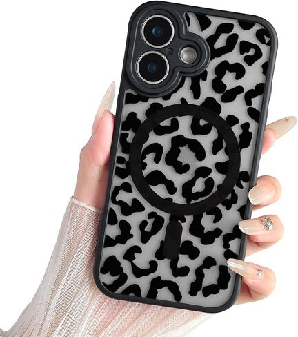 Magnetic for iPhone 16 Pro Case,Compatible with MagSafe, Black Flower Floral Design iPhone 16 Pro Case for Women Girls, Slim Shockproof Soft TPU Bumper Hard PC Back Phone Case - Black Floral in Saudi Arabia