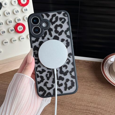 Magnetic for iPhone 16 Pro Case,Compatible with MagSafe, Black Flower Floral Design iPhone 16 Pro Case for Women Girls, Slim Shockproof Soft TPU Bumper Hard PC Back Phone Case - Black Floral in Saudi Arabia