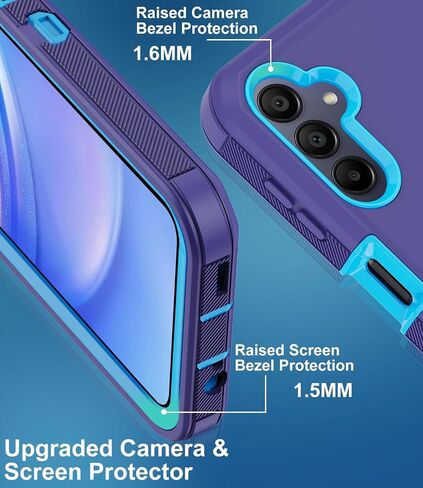 for Samsung Galaxy A15 5G Case,with Built in Screen Protector Heavy Duty Drop Protection,Full Body Rugged Shockproof Dustproof Protective Phone Cover for Samsung Galaxy A15 5G (Black/Orange) in Saudi Arabia