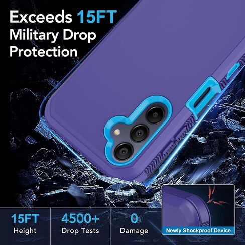 for Samsung Galaxy A15 5G Case,with Built in Screen Protector Heavy Duty Drop Protection,Full Body Rugged Shockproof Dustproof Protective Phone Cover for Samsung Galaxy A15 5G (Black/Orange) in Saudi Arabia