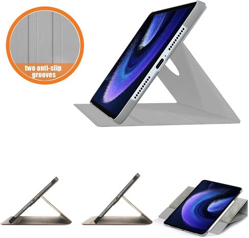 Case Compatible with Xiaomi Pad 6 Tablet 11.0 inch Released 2023 Multi-Angle Stand Cover for Mi Pad 6 Pro Tablet 360° Adjustable Swivel,Black in Kuwait