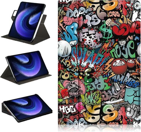 Case Compatible with Xiaomi Pad 6 Tablet 11.0 inch Released 2023 Multi-Angle Stand Cover for Mi Pad 6 Pro Tablet 360° Adjustable Swivel,Black in Kuwait