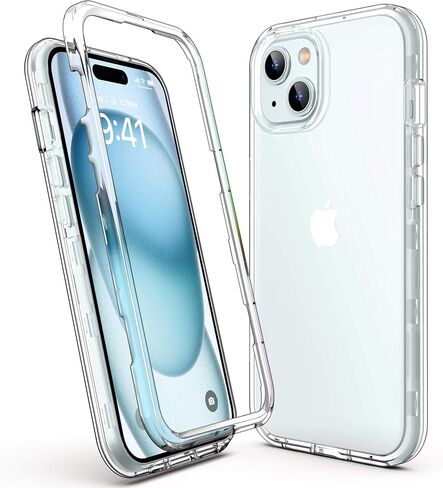 ULAK Compatible with iPhone 15 Plus Case Glitter, Heavy Duty Dual Layer Shockproof Protection Women Sparkly Transparent Protective Phone Cover for iPhone 15 Plus 6.7 inch, Clear Glitter in Saudi Arabia